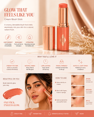 Charlotte Tilbury Unreal Blush Healthy Glow Stick Peachy Glow – Hydrating Cream Blush Stick, Dewy Radiant Finish, Buildable Peach Color for Cheeks