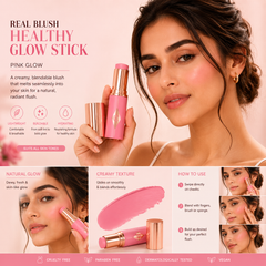 Charlotte Tilbury Unreal Blush Healthy Glow Stick Pinky Glow – Hydrating Cream Blush Stick, Dewy Radiant Finish, Buildable Pink Color for Cheeks