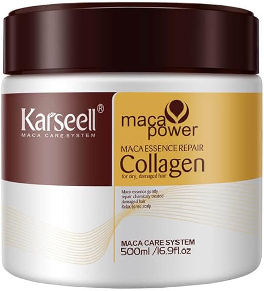 Karseell Collagen Hair Treatment Deep Repair Conditioning Hair Mask Argan Oil Coconut Oil Essence for Dry Damaged Hair All Hair Types 16.90 Fl oz 500ml