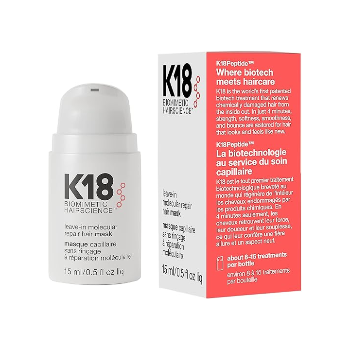 K18 Leave-In Molecular Repair Hair Mask, 15ml