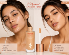 Charlotte Tilbury Mini Hollywood Flawless Filter, Travel Size, 2 Fair - Customizable Face Liquid Makeup Booster, Tinted Primer, Foundation, Highlighter, Moisturizer 6 TAN / DORE