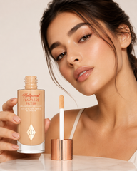 Charlotte Tilbury Mini Hollywood Flawless Filter, Travel Size, 2 Fair - Customizable Face Liquid Makeup Booster, Tinted Primer, Foundation, Highlighter, Moisturizer 6 TAN / DORE