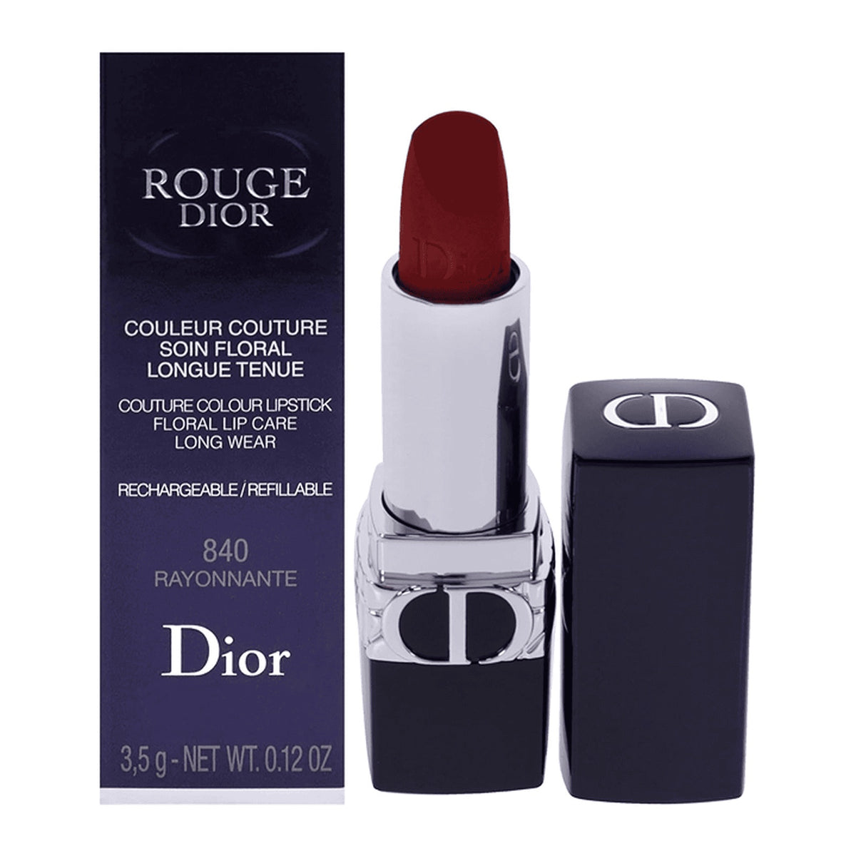 Dior Rouge Refillable Lipstick (840 Rayonnante (Velvet) Multi colour)